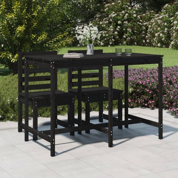 vidaXL Záhradný stolík čierny 159,5x82,5x110 cm borovicový masív