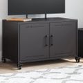 vidaXL TV skrinka čierna 68x39x43,5 cm oceľ