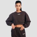 Dámska mikina Cropped Aura Tee Brown - GymBeam, veľkosť L