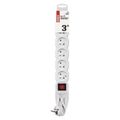 Prodlužovací kabel EMOS P1613 / 3 m / 6 zásuviek / s vypínačom / biely / PVC / 1 mm2