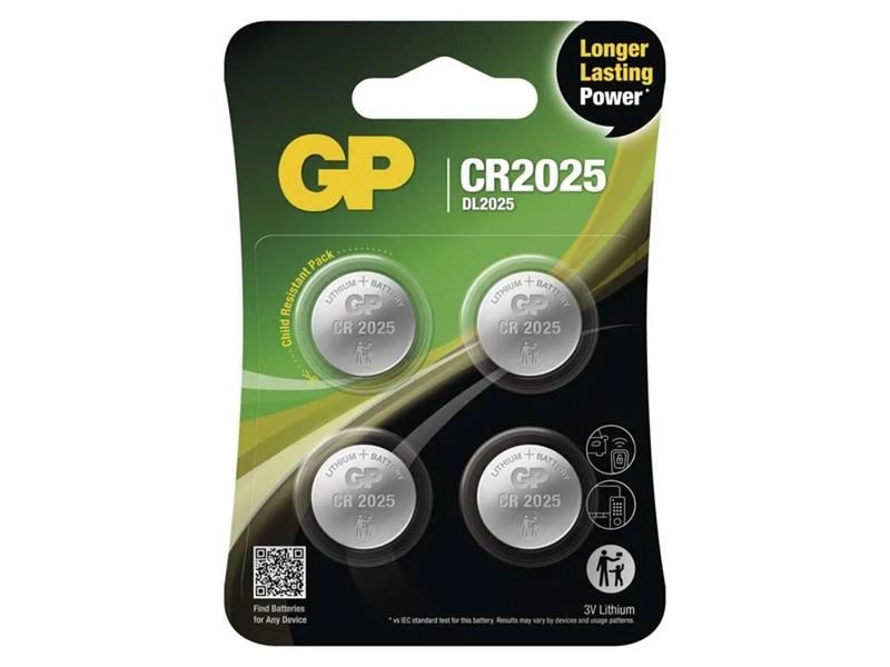 Batéria CR2025 GP lítiová 4ks