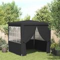 vidaXL Profesionálny párty stan+bočné steny 2x2 m, antracitový 90 g/m²