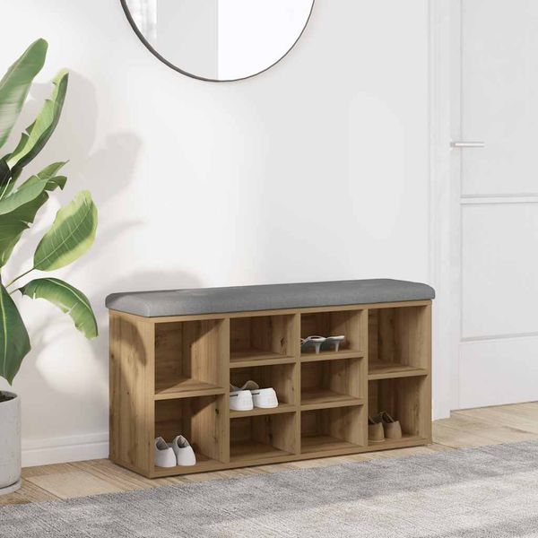 vidaXL Lavička na topánky Artisan Dub 82x32x45,5 cm Konštrukčné drevo