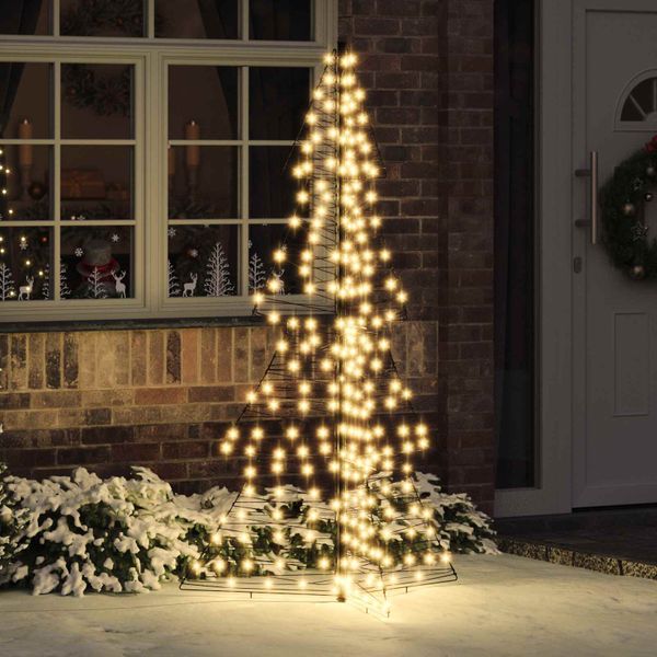 vidaXL Vianočný stromček s 240 LED-i Teplá biela 180 cm Ratan