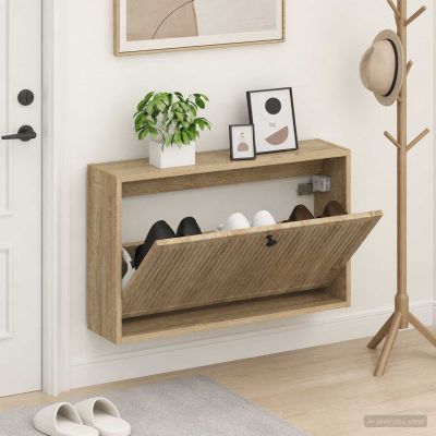 vidaXL Nástenný botník EDE 71 x 17 x 43 cm Kompozitné drevo Dub sonoma