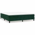 vidaXL Posteľný rám s boxspringom tmavozelený 180x200 cm zamat