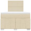 vidaXL Boxspring posteľ s matracom krémová 120x190 cm látka