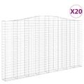 vidaXL Oblúkový gabionový kôš 20ks 400x30x220/240cm pozinkované železo