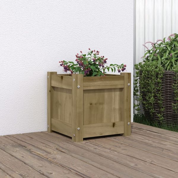 vidaXL Záhradný kvetináč 31x31x31 cm impregnovaná borovica