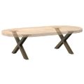 vidaXL Nohy konferenčného stolíka v tvare X, 2 ks, prírodná oceľ, 60 x (30-31) cm, oceľ