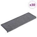 vidaXL Schodové rohože 30 ks 65x21x4 cm svetlosivé a modré s obdĺžnikovým okrajom