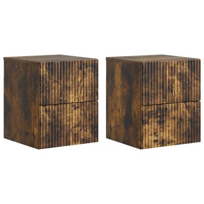 vidaXL Nástenná nočná skrinka 2 pcs Dymový dub 33 x 34,5 x 40 cm