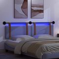 vidaXL Závesné čelo postele S LED svetlom Modrá džínovina Antik PU