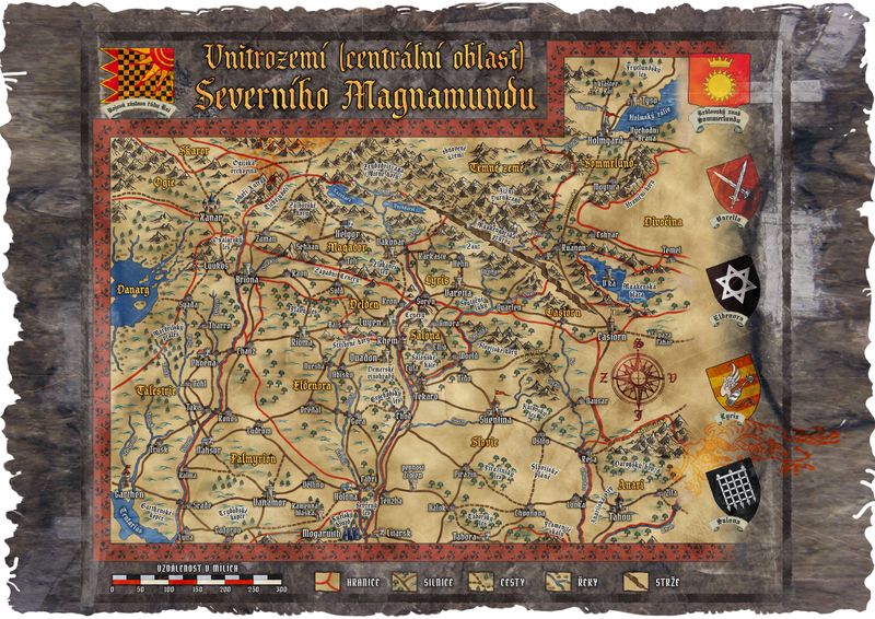 Mapa vnútrozemia Severného Magnamundu