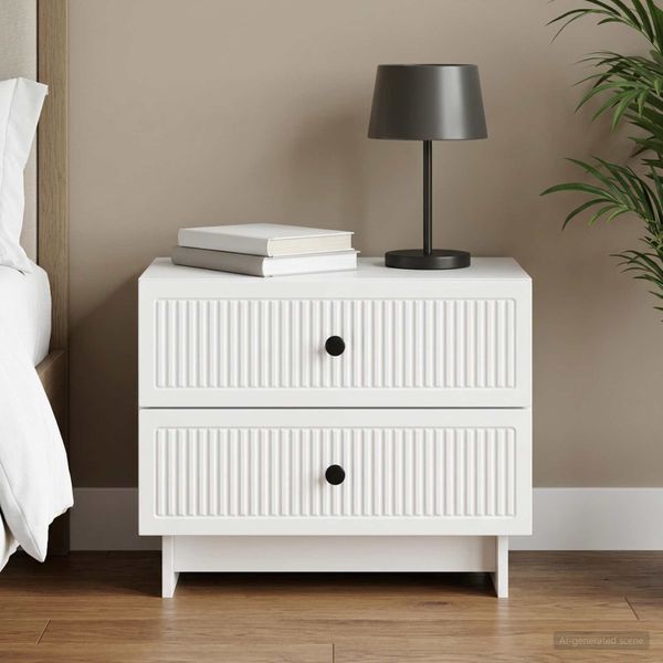 vidaXL Nočný stolík Biela 62 x 34,5 x 47,5 cm Kompozitné drevo