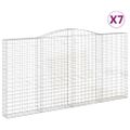 vidaXL Oblúkový gabionový kôš 7 ks 400x30x200/220cm pozinkované železo