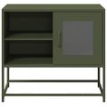 vidaXL TV skrinka olivovozelená 68x39x60,5 cm oceľ