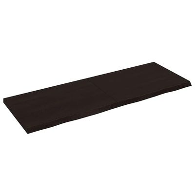 vidaXL Stolová doska tmavohnedá 140x50x(2-4) cm ošetrený dubový masív