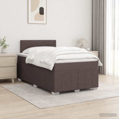 vidaXL Posteľ boxspring s matracom Tmavohnedá 120 x 200 cm Látka