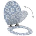vidaXL WC sedadlá s pomalým sklápaním 2 ks, MDF, motív porcelánu