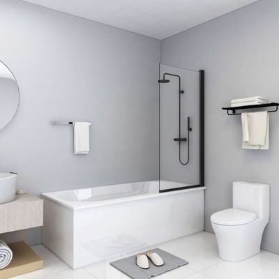 vidaXL Sprchový kút ESG 68x130 cm čierny