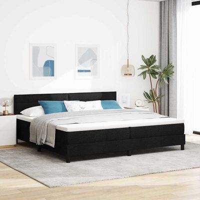 vidaXL Posteľ s pružinovým rámom Čierny 200 x 200 cm látka