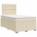 vidaXL Posteľ boxspring s matracom Krémová 120 x 190 cm Látka