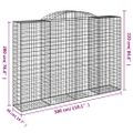 vidaXL Oblúkové gabiónové koše 11 ks 300x50x200/220 cm pozink. železo