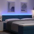 vidaXL LED hlavová doska Tmavomodrá 200 cm Zamat