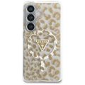 Obal Guess IML Leopard Print Triangle MagSafe pre Samsung Galaxy S26 hnedá