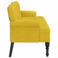 vidaXL Lavička s operadlom žltá 119,5x64,5x75 cm zamat