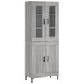 vidaXL Vysoká skrinka sivý dub sonoma 69,5x34x180 cm spracované drevo