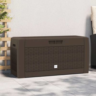 vidaXL Záhradný úložný box hnedý 119x48x60 cm polypropylénový