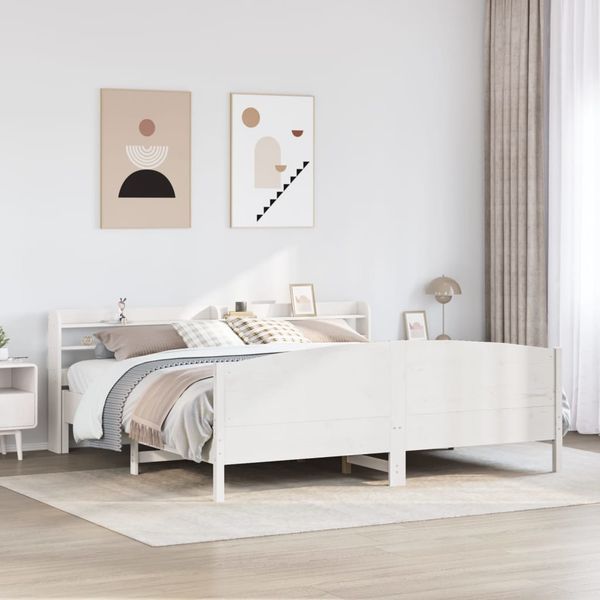 vidaXL Posteľ bez matraca biela 200x200 cm masívna borovica