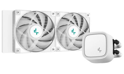 DEEPCOOL vodný chladič LE520 / 2x120 mm fan / ARGB / Intel i AMD (LG1700) / biely Vodný chladič, pre CPU, pre Intel i AMD, 2× 120mm ARGB ventilátor, socket 1700, 1200, 115x, AM5, AM4, biely