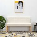 vidaXL Lavička 140 cm, krémová, zamat