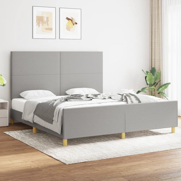 vidaXL Posteľ bez matraca bledosivý 180x200 cm látka