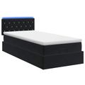 vidaXL Ottoman posteľ s matracom a LED Čierna 100 x 200 cm Zamat