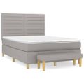 vidaXL Boxspring posteľ s matracom bledosivá 140x200 cm látka