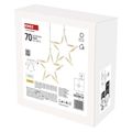 LED vianočný záves – 7 hviezd, 67x125 cm, vnútorný, teplá biela