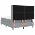 vidaXL LED box s pružinami Svetlosivá 140 x 190 cm látka