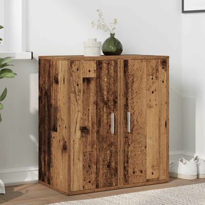 vidaXL Skrinky na topánky 2 ks staré drevo 32x35x70 cm drevotrieska