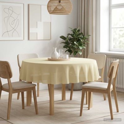 vidaXL Uterák na stôl Okrúhly Krémovo biela Ø 160 cm Polyester