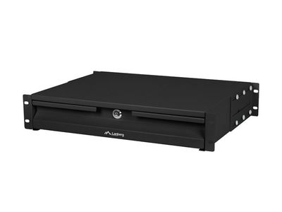 19'' 2U 360MM čierna skriňová zásuvka lanberg (2u/483x360mm nosnosť do 90KG, 4bodová montáž)