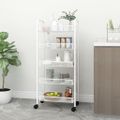 vidaXL Kuchynský vozík s 5 poschodiami biely 46x26x105 cm železný
