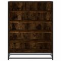 vidaXL Skrinka na topánky, tmavý dub 75x38x97,5cm kompozitné drevo+kov