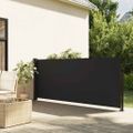 vidaXL Zaťahovacia bočná markíza, čierna 120x600 cm
