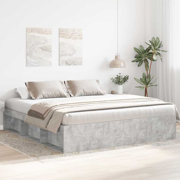 vidaXL Posteľný rám betónovo sivý 200x200 cm