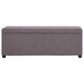 vidaXL Lavica s úložným priestorom 116 cm sivohnedá polyester
