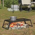 vidaXL Skladací kempingový gril 58 x 31 x 2 cm Zliatinová oceľ Čierna